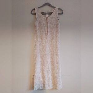 Smash & Tess Casual Cream Front Zip Maxi Dress